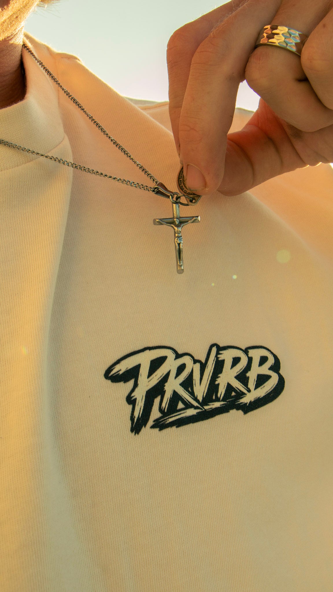 PRVRB "Son of God" Graphic Tee Vintage White— Crown of Thorns Edition