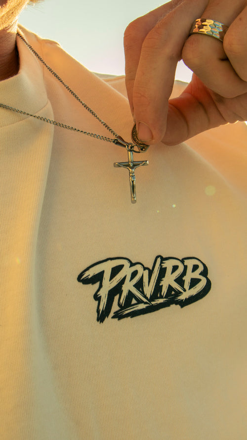 PRVRB "Son of God" Graphic Tee Vintage White— Crown of Thorns Edition
