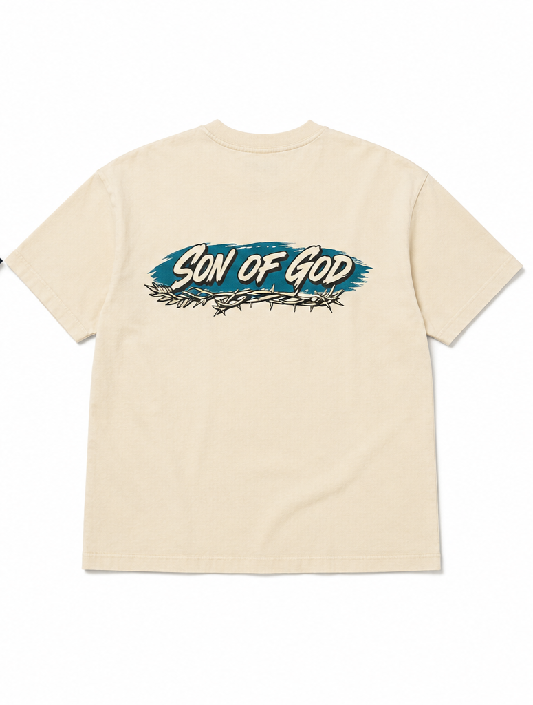 PRVRB "Son of God" Graphic Tee Vintage White— Crown of Thorns Edition